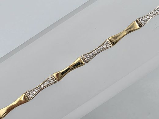 Aukso apyrankė su cirkonisu, 3.56 g, dydis 15.5 cm