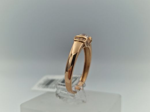 Zelta gredzens ar cirkoniju, 2.12 g, izm. 17.5