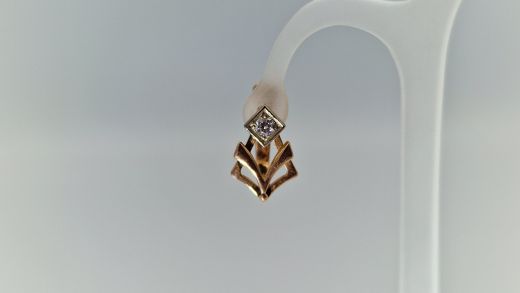 Золотые серьги с цирконом, 2.9 г