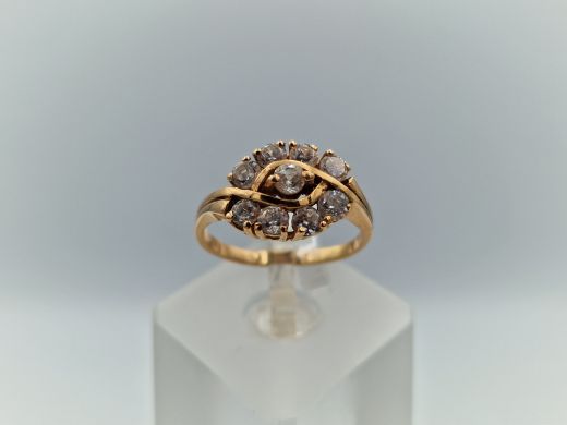 Zelta gredzens ar cirkoniju, 3.5 g, izm. 17.8