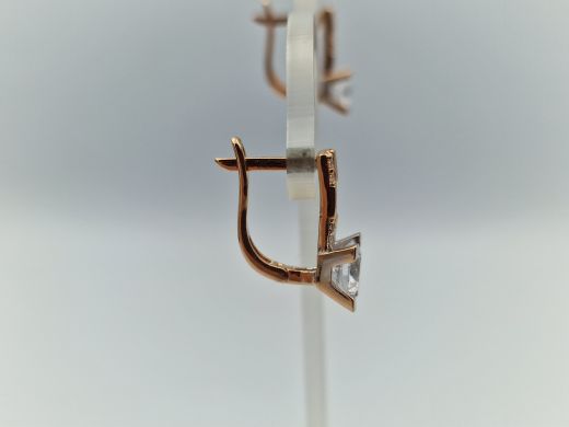 Золотые серьги с цирконом, 3.65 г