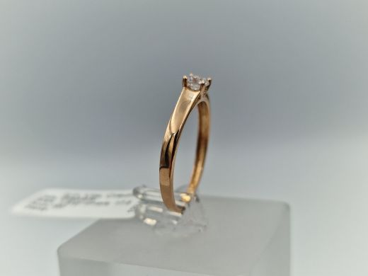 Zelta gredzens ar cirkoniju, 1.33 g, izm. 17.5