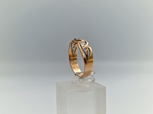 Zelta gredzens ar cirkoniju, 2.87 g, izm. 18