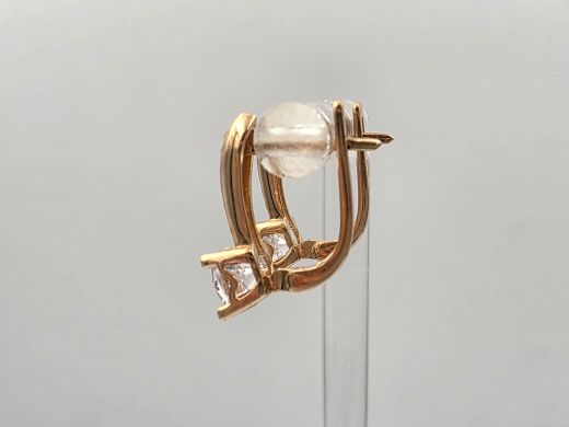 Золотые серьги с цирконом, 2.05 г
