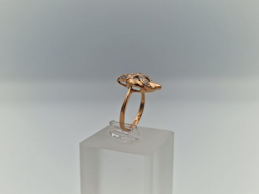 Zelta gredzens ar cirkoniju, 3.04 g, izm. 18