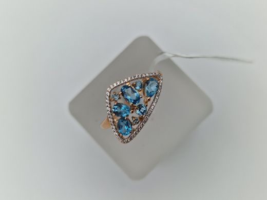 Zelta gredzens ar cirkoniju, 2.1 g, izm. 18