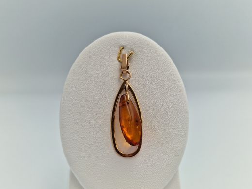 Zelta kulons ar dzintaru, 1.79 g