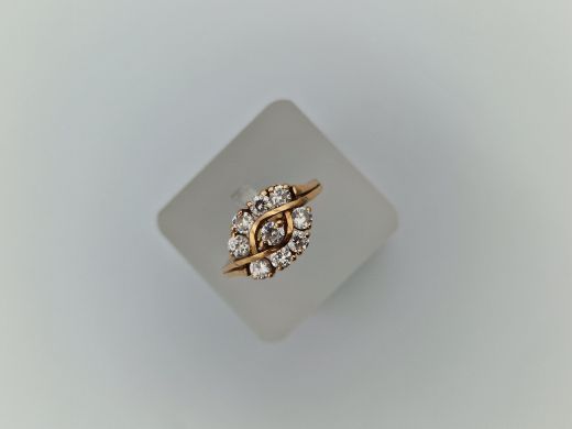 Zelta gredzens ar cirkoniju, 3.5 g, izm. 17.8