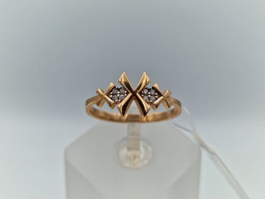 Zelta gredzens ar cirkoniju, 1.99 g, izm. 17.5