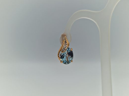 Zelta auskari ar topāzu, 3.24 g