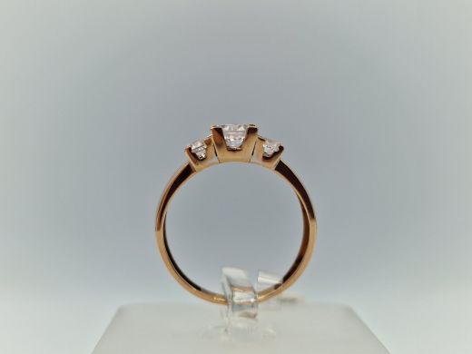 Zelta gredzens ar cirkoniju, 2.41 g, izm. 17