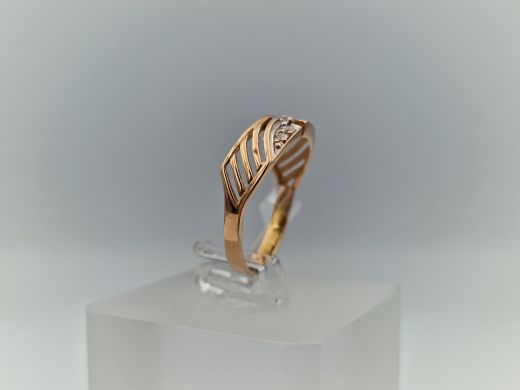 Zelta gredzens ar cirkoniju, 2.03 g, izm. 17