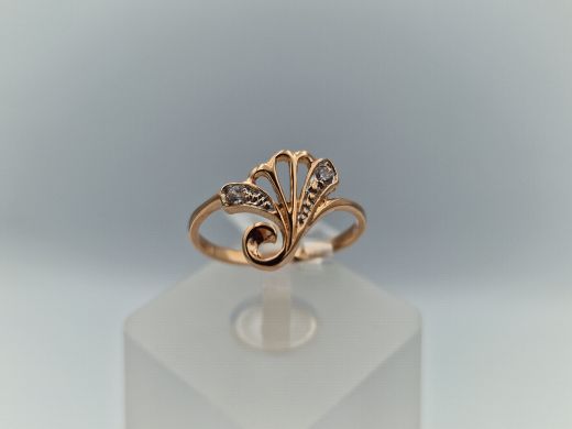 Zelta gredzens ar cirkoniju, 1.58 g, izm. 16