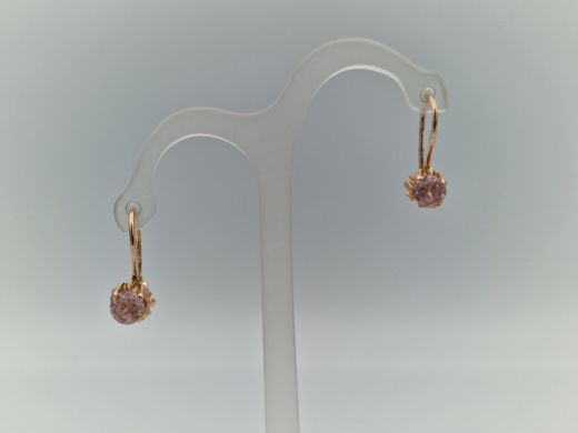 Zelta auskari ar cirkoniju, 2.26 g