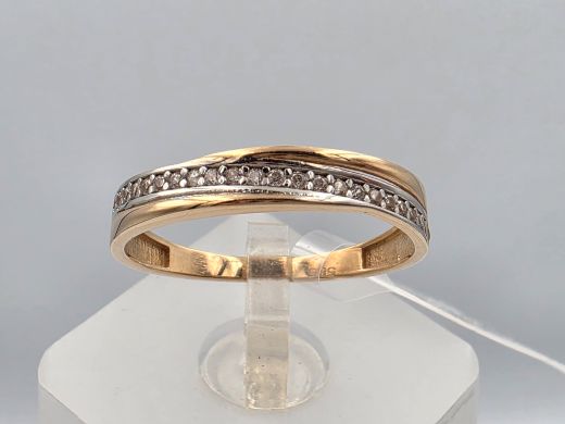 Gold ring with zircon, 1.83 g, size 18.5