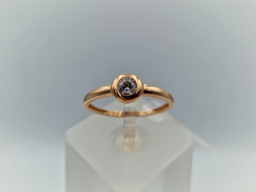 Zelta gredzens ar cirkoniju, 1.29 g, izm. 17.5