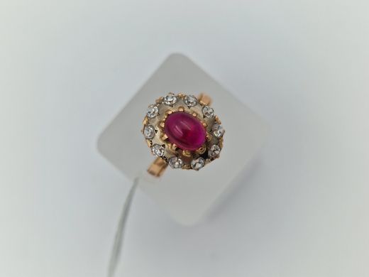 Zelta gredzens ar cirkoniju, 4.39 g, izm. 19.5