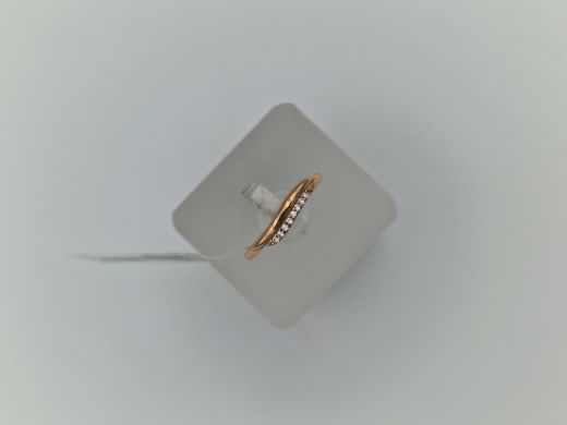 Zelta gredzens ar cirkoniju, 1.09 g, izm. 16