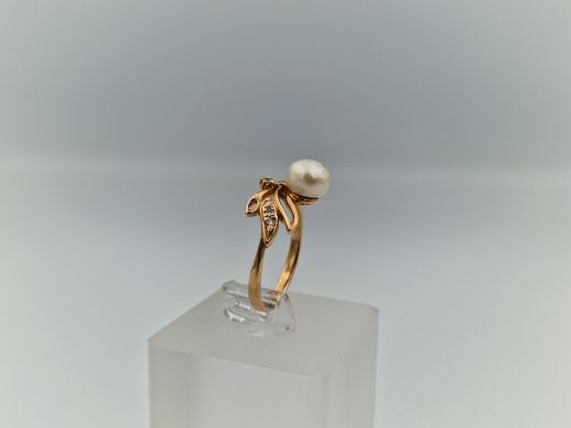 Zelta gredzens ar cirkoniju, 2.97 g, izm. 17