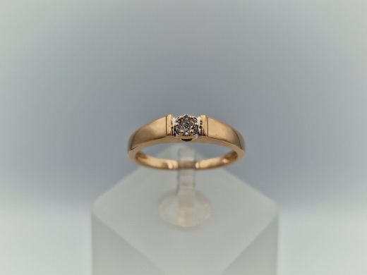 Zelta gredzens ar briljantiem, 1.91 g, izm. 16