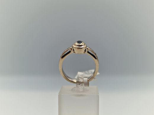 Zelta gredzens ar briljantu un safīru, 4.54 g, izm. 17