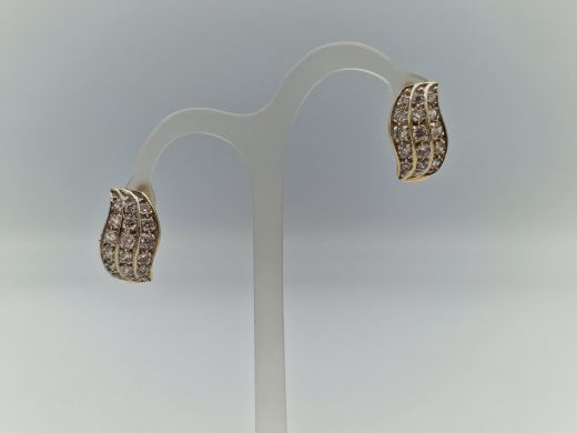 Золотые серьги с цирконом, 4.4 г
