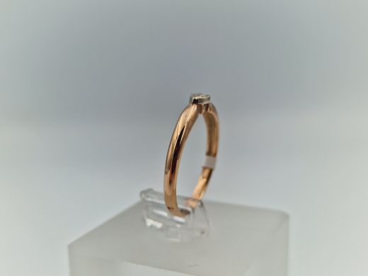 Zelta gredzens ar briljantu, 1.84 g, izm. 17.1