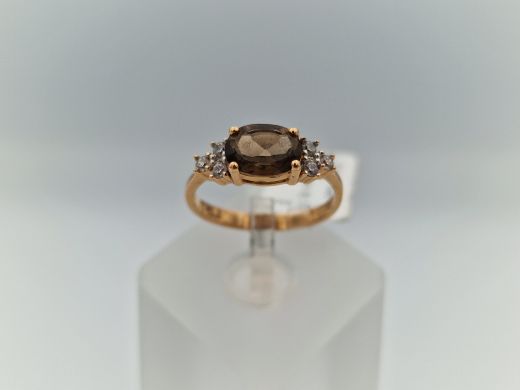 Zelta gredzens ar cirkoniju, 2.25 g, izm. 16.5