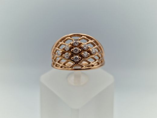 Zelta gredzens ar cirkoniju, 3.59 g, izm. 18.5