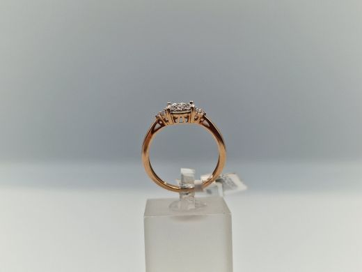 Zelta gredzens ar briljantiem, 2.64 g, izm. 17