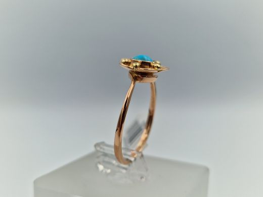 Zelta gredzens ar tirkīzu, 1.92 g, izm. 17.5