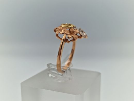 Zelta gredzens ar cirkoniju, 3.55 g, izm. 17.5