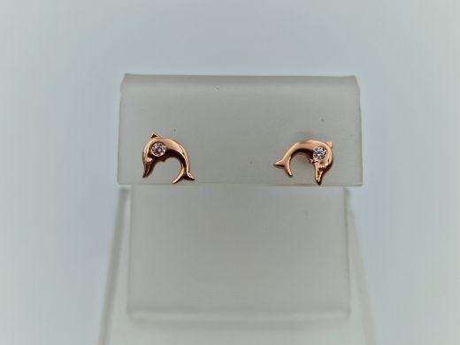 Zelta auskari ar cirkoniju, 0.46 g