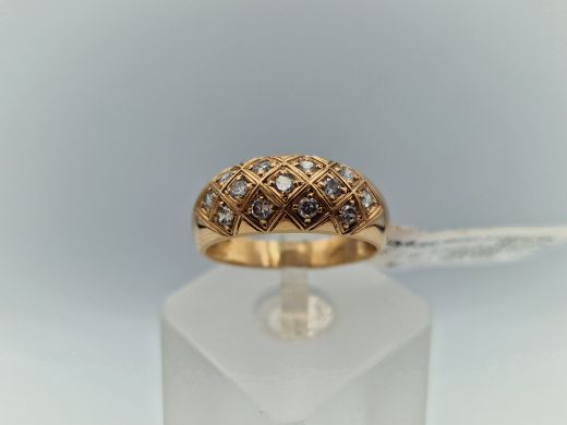 Zelta gredzens ar cirkoniju, 3.82 g, izm. 18