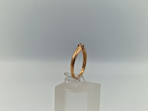 Zelta gredzens ar cirkoniju, 1.54 g, izm. 16.5