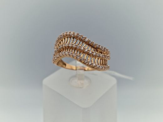 Zelta gredzens ar cirkoniju, 3.49 g, izm. 18.5