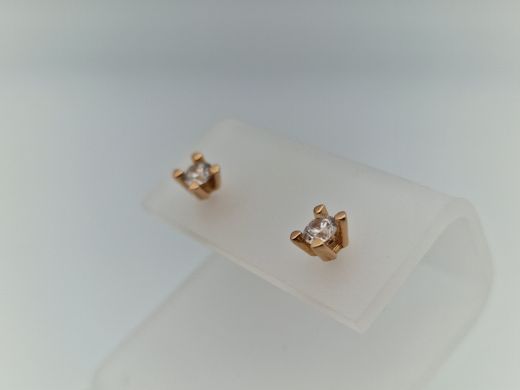 Zelta auskari ar cirkoniju, 1.22 g