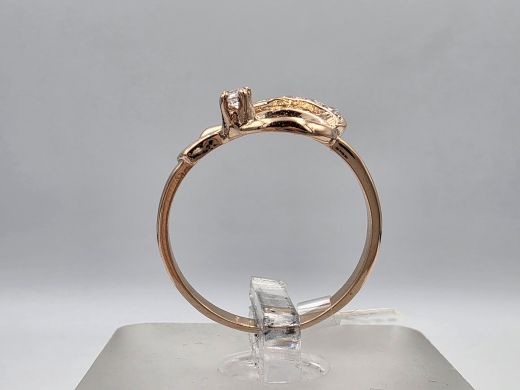 Золотое кольцо с цирконом, 2 г, разм. 17.2