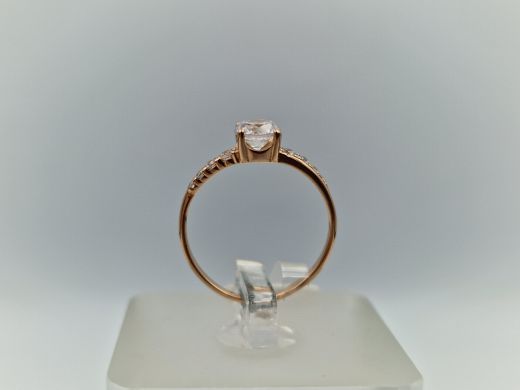 Zelta gredzens ar cirkoniju, 1.12 g, izm. 15.5