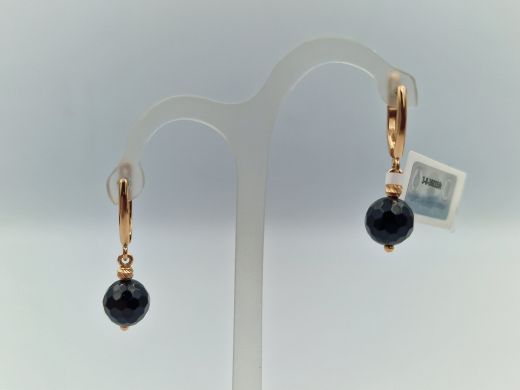 Золотые серьги с халцедоном, 3.1 г