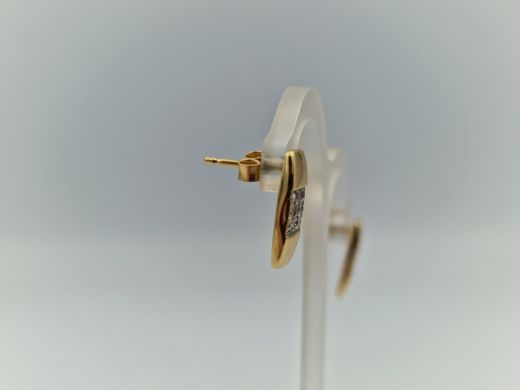 Золотые серьги с цирконом, 2.1 г