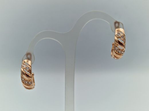 Zelta auskari ar cirkoniju, 3.59 g