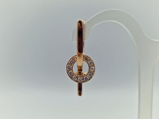 Золотые серьги с цирконом, 4.15 г