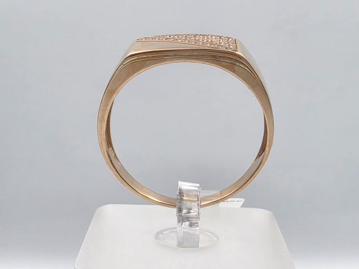 Gold ring with zircon, 4.51 g, size 23.5