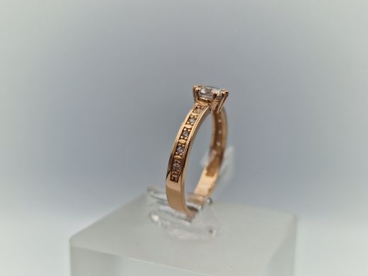 Zelta gredzens ar cirkoniju, 1.9 g, izm. 16.5