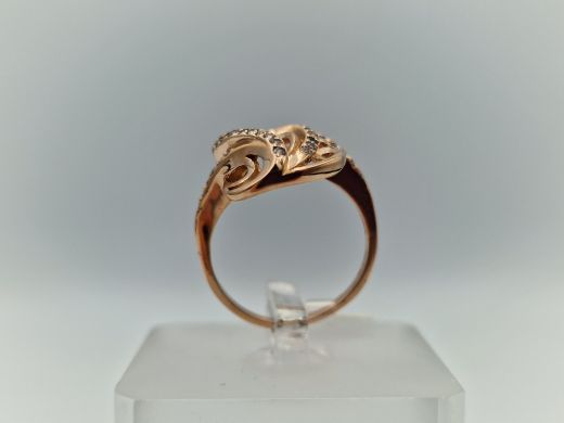 Zelta gredzens ar cirkoniju, 3.3 g, izm. 16