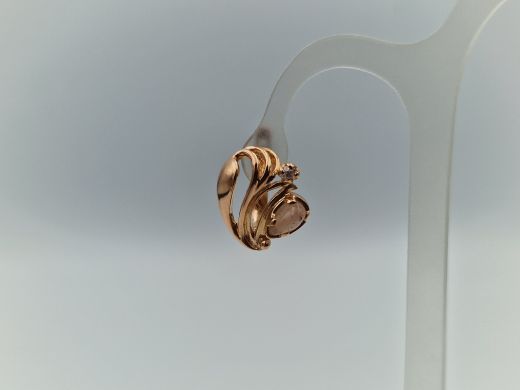 Золотые серьги с цирконом, 4.44 г