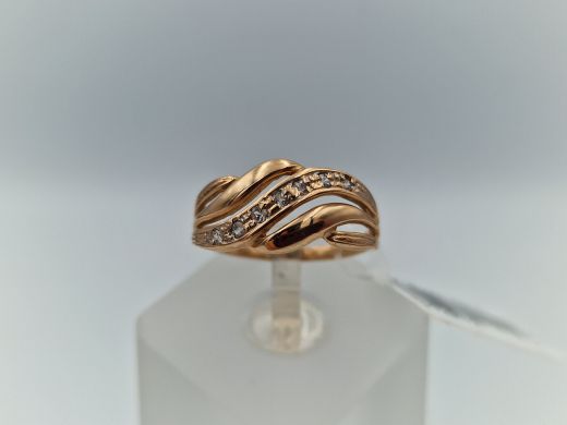 Zelta gredzens ar cirkoniju, 1.97 g, izm. 16