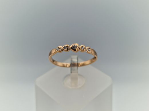 Zelta gredzens ar cirkoniju, 0.9 g, izm. 16.5