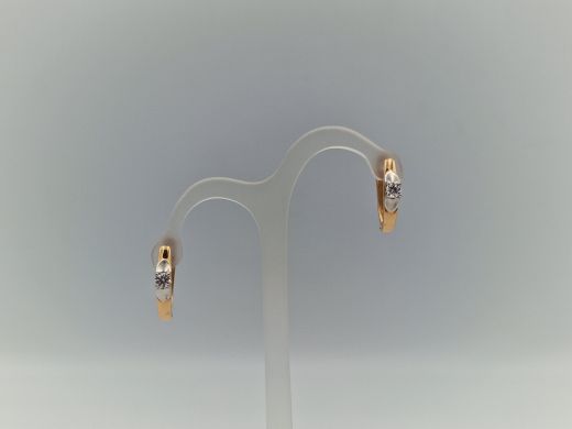 Zelta auskari ar cirkoniju, 2.3 g